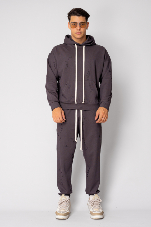 Set Ripped hanorac si pantalon Grey Anthracite [1]