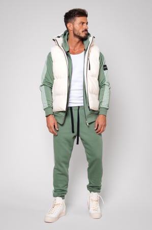 Set Rock Duo hanorac cu fermoar si pantalon conic Dark Olive [3]