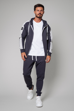 Set Rock Duo hoodie with zipp and tapered pants Grey Anthracite [1]