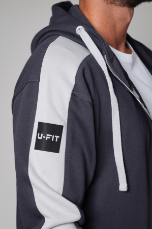 Set Rock Duo hoodie with zipp and tapered pants Grey Anthracite [3]