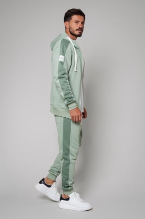 SALE - Set Rock Duo hoodie with zipp and tapered pants Light Olive