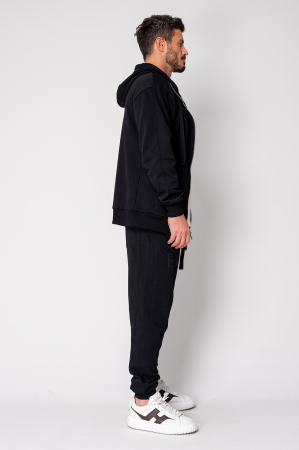Set Rock hanorac cu fermoar si pantalon conic New Black [2]