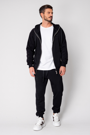 Set Rock hanorac cu fermoar si pantalon conic New Black [1]
