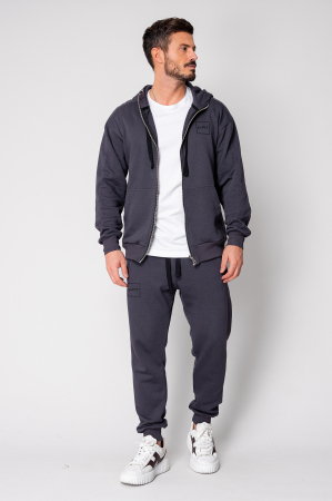 Set Rock hanorac cu fermoar si pantalon conic New Grey Antracite [1]