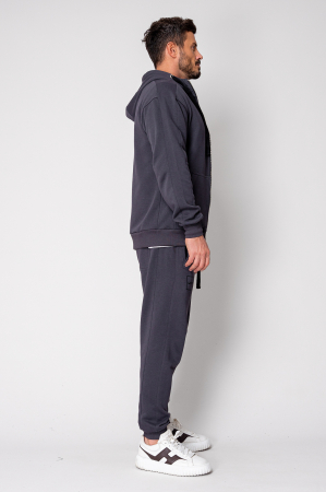 Set Rock hanorac cu fermoar si pantalon conic New Grey Antracite [2]