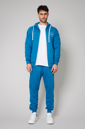 SALE - Set Rock hoodie with zipp and tapered pants Peacock Blue