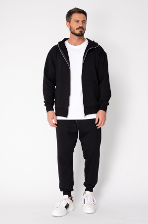 Set Roll hanorac cu fermoar si pantalon conic Black [1]