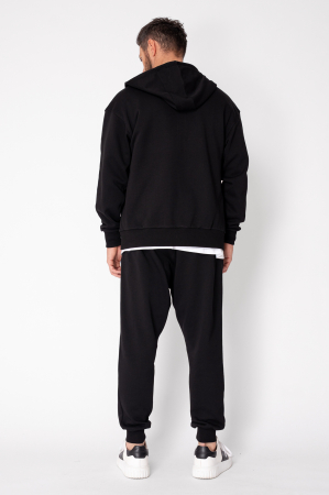 Set Roll hanorac cu fermoar si pantalon conic Black [3]