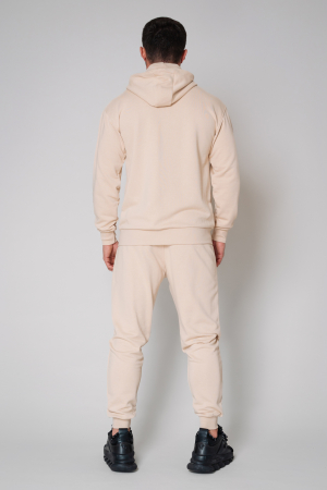Set Roll Hoody with zipper and Tapered pants Light Beige [2]