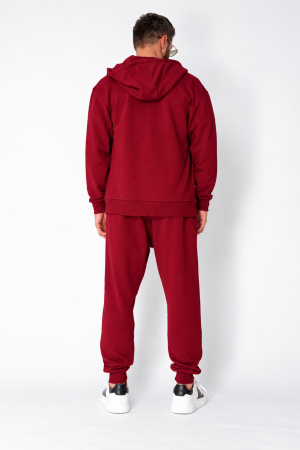 Set Roll hanorac cu fermoar si pantalon conic Burgundy [2]