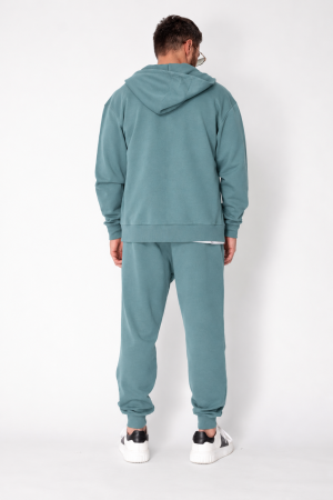 Set Roll hanorac cu fermoar si pantalon conic Dusty Turquoise [2]