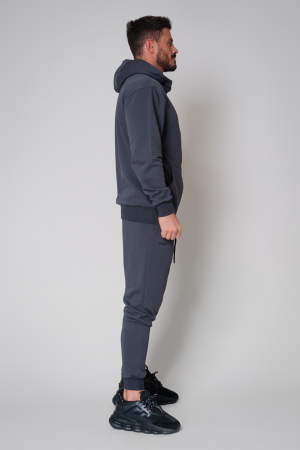 Set Roll hanorac cu fermoar si pantalon conic Grey Anthracite [1]