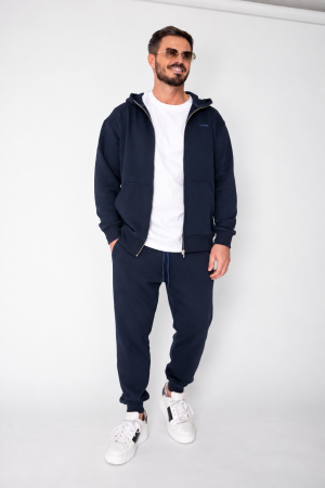 Set Roll hanorac cu fermoar si pantalon conic Navy [1]