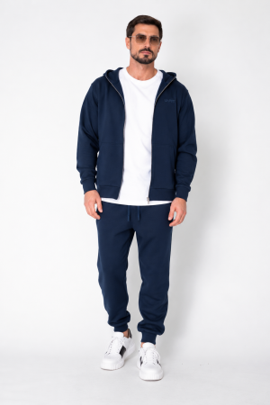 BARBATI - Set Roll hanorac cu fermoar si pantalon conic Navy