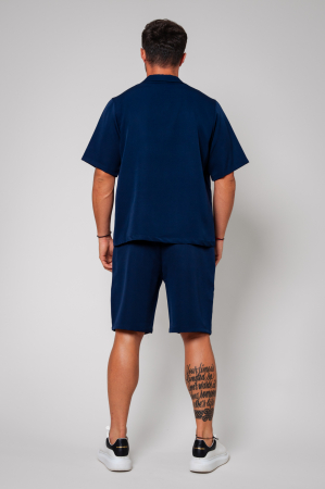 Set Sacou cu maneca scurta si pantalon scurt Navy [2]