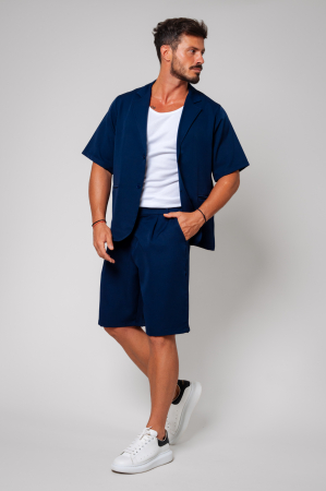 Set Sacou cu maneca scurta si pantalon scurt Navy [1]