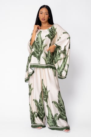 NEW - Set Shells Blouse and long pants in Green
