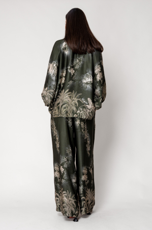 Shells Set Shirt and long pants made of silk blend Green [2]