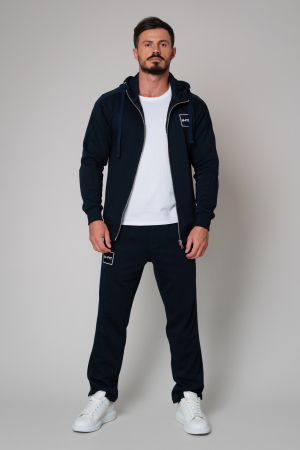 Promotii Barbati - Set Square hanorac cu fermoar si pantalon lung New Navy
