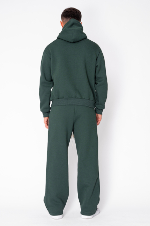 Street Winter sweatshirt and straight pants set Bottle Green [3]