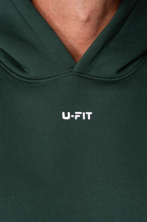Street Winter sweatshirt and straight pants set Bottle Green [4]