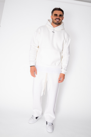 MEN - Street Winter sweatshirt and straight pants set Off White