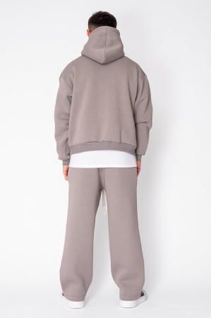 Street Winter sweatshirt and straight pants set Taupe [6]