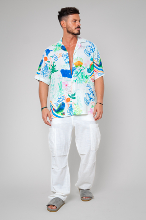 PROMOTII - Pantaloni lung Oversized White