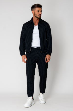 Set Caruso Stripes Jacheta cu fermoar si pantalon lung Black [1]