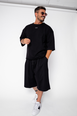 MEN - Set Flex Oversized T-Shirt and Baggy Pants Black