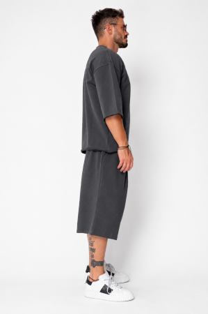 Set Summer Flex Oversized T-Shirt and Short Baggy Pants Grey Anthracite [1]