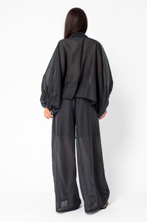 Set Summer Shells camasa si Pantalon lung din mix matase Black [2]