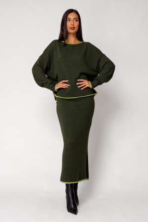 Women - Sylvie Set Sweater and Skirt wool and cashmere Green
