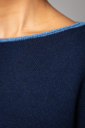 Set Sylvie cu fusta mix lana si casmir Navy [4]