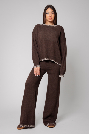 WOMEN - Chocolate wool and cashmere mix Talline set