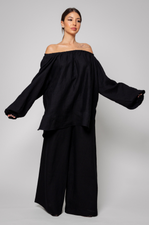 Blouse and long pants set made of 100% IN Black [4]