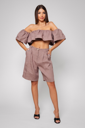 Produse din IN - Set Top si Pantalon scurt din 100% IN Taupe