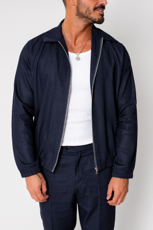 Toscano Set Zippered Jacket and Long Trousers Navy [5]