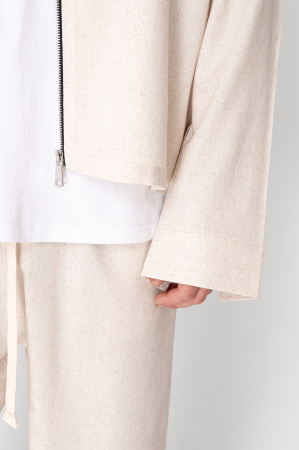 Set Oversized Toscano Zippered Jacket and Long Trousers Beige [4]