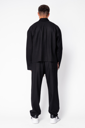 Set Oversized Toscano Zippered Jacket and Long Trousers Black [3]