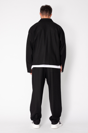 Set Oversized Toscano Zippered Jacket and Long Trousers Black [3]