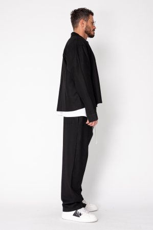 Set Oversized Toscano Zippered Jacket and Long Trousers Black [2]