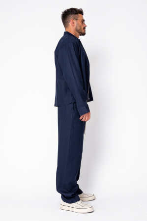 Set Oversized Toscano Zippered Jacket and Long Trousers Navy [2]