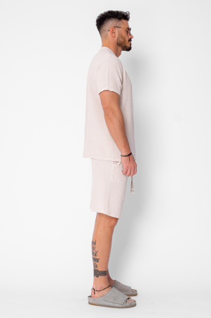 Set Tricotat Tricou si Pantaloni scurti Light Beige [2]
