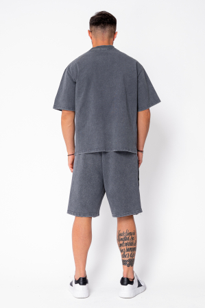 Set tricou si pantalon scurt cu cusaturi exterioare Grey Anthracite Prespalat [3]