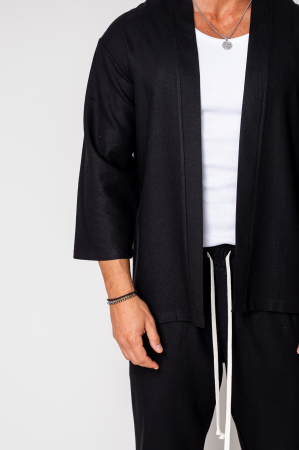 Set Tulum Jachetă tip kimono si pantalon lung Black [4]