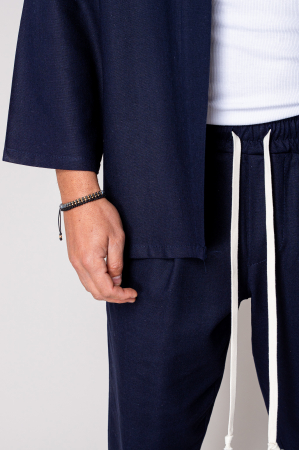 Set Tulum Jachetă tip kimono si pantalon lung Navy [4]