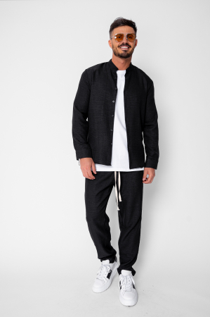 BARBATI - Set Tunica si Pantalon Lung drept Black