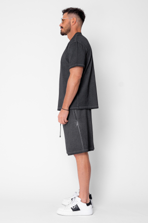 Set Urban pre-wash t-shirt and shorts Black [2]