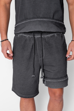 Set Urban pre-wash t-shirt and shorts Black [4]